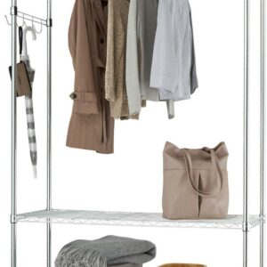 TRINITY EcoStorage® 3-Tier 48x18x75.5 Rolling Garment Rack - Chrome