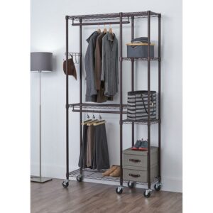 TRINITY EcoStorage® 41x14x76 Rolling Closet Organizer - Chrome