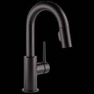 Trinsic Single Handle Pull-Down Bar / Prep Faucet in Matte Black 9959-BL-DST