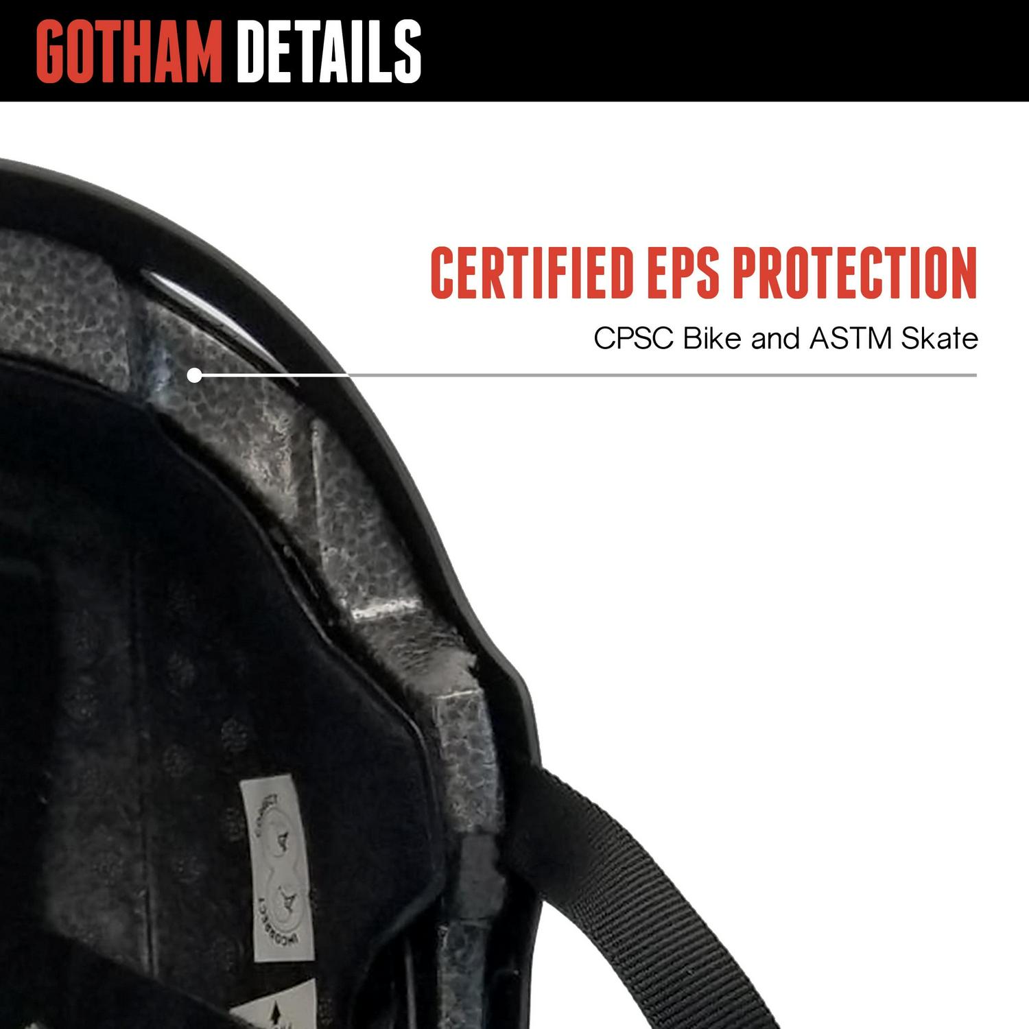 Triple Eight Dual Certified Gotham Helmet Grooved EPS Fit Dial Blue Large/XLarge - Image 3