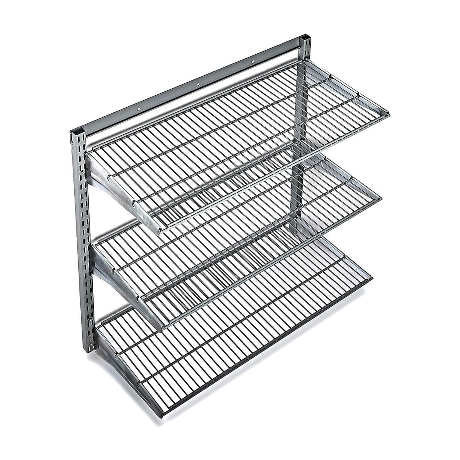 Triton Products® Heavy-Duty 3 Tier Wire Shelf, Grey, 375 lb. Capacity