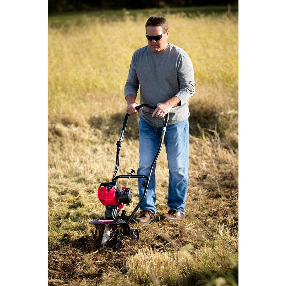 Troy-Bilt EC 2 Cycle Gas Power Walk Behind 9 Inch Garden Cultivator Tiller, Red - Image 6