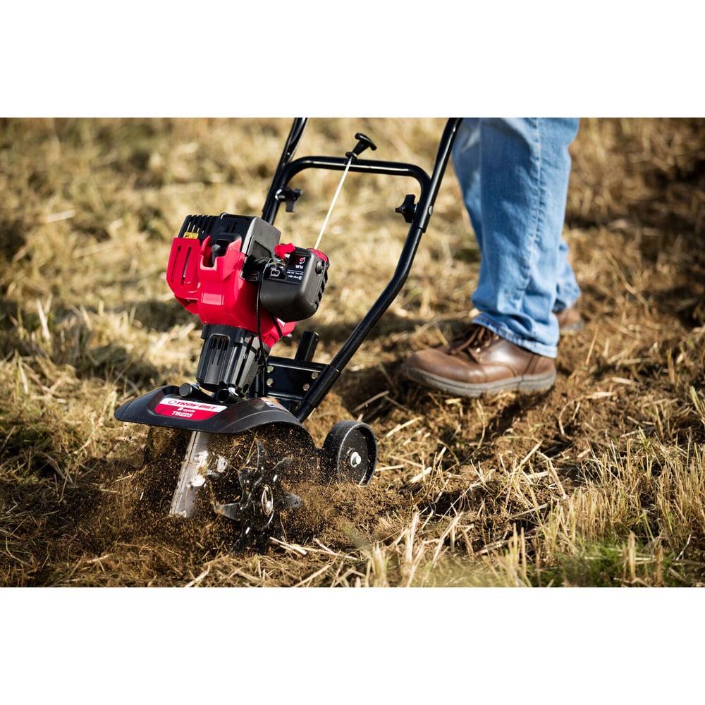 Troy-Bilt EC 2 Cycle Gas Power Walk Behind 9 Inch Garden Cultivator Tiller, Red - Image 8