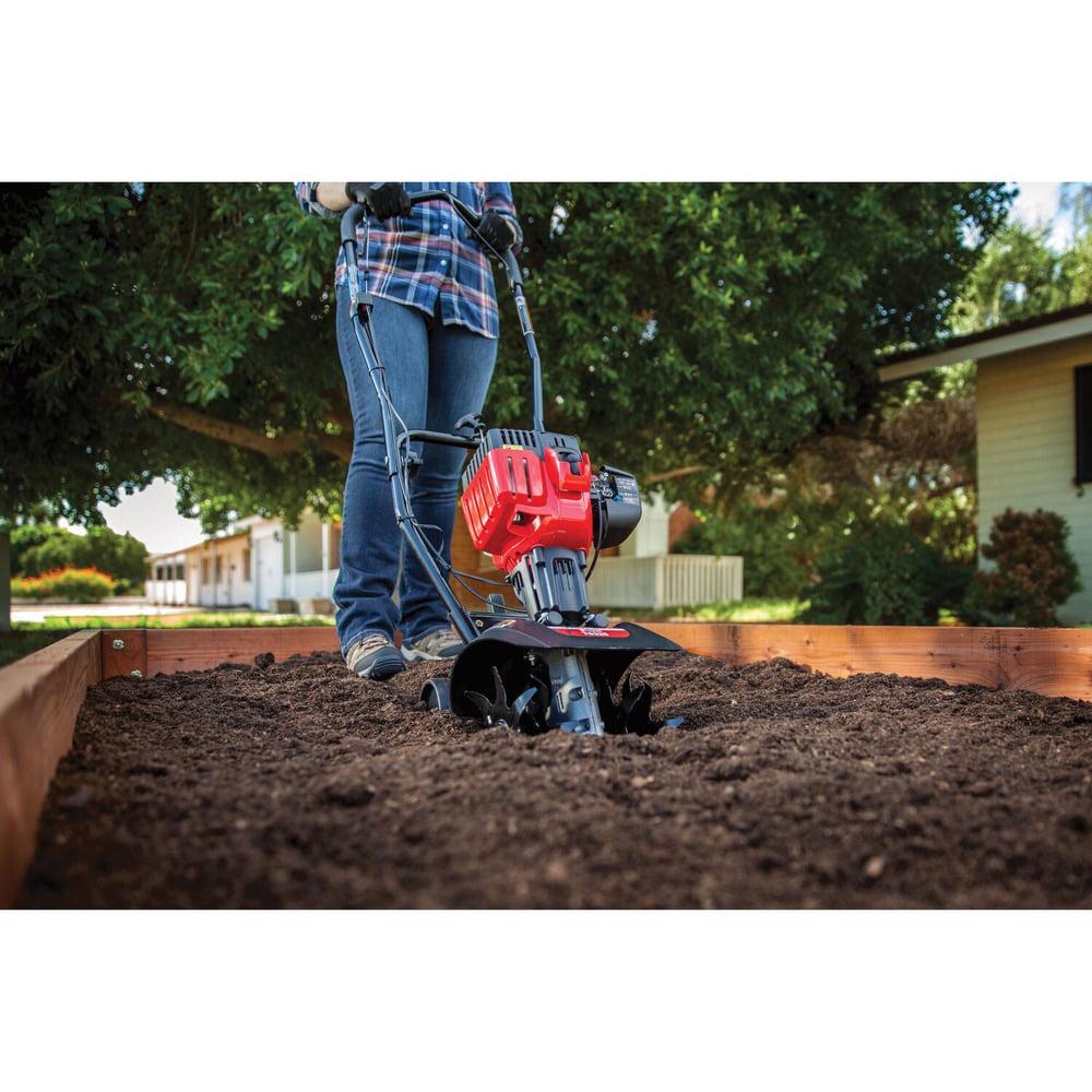 Troy-Bilt EC 2 Cycle Gas Power Walk Behind 9 Inch Garden Cultivator Tiller, Red - Image 9