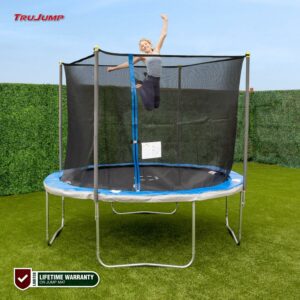 Sportspower TruJump 10' Round Trampoline with Classic Steel Enclosure Combo & Jump Mat with Lifetime Warranty