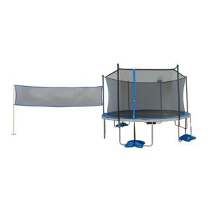 Sportspower TruJump 14' All-in-One Trampoline with Water Anchors, Dunk Zone Basketball Hoop System, and Badminton & Volleyball Net