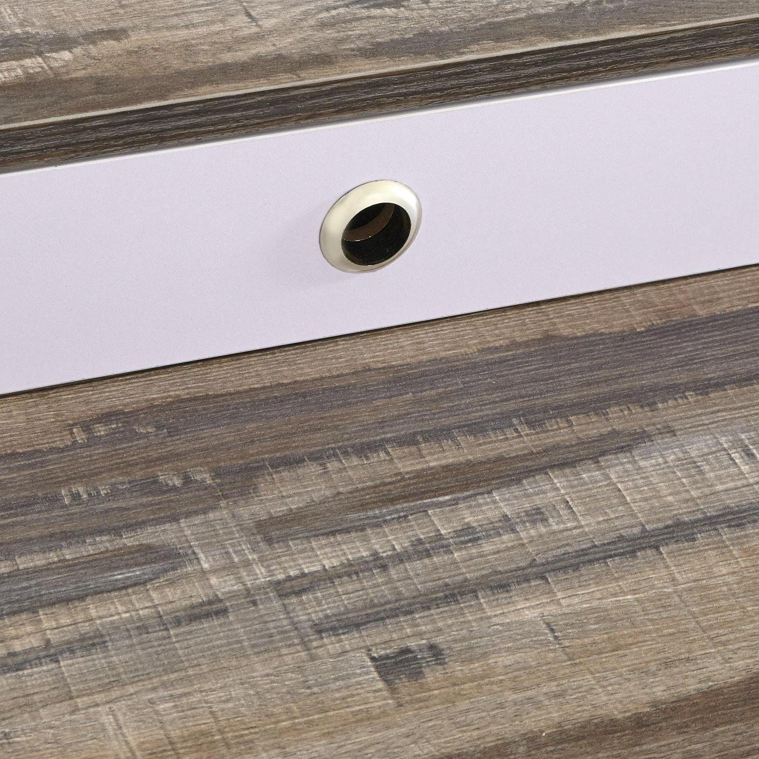 Tucker Mid-Century Writing Desk with Drawers, Driftwood Finish - Image 5