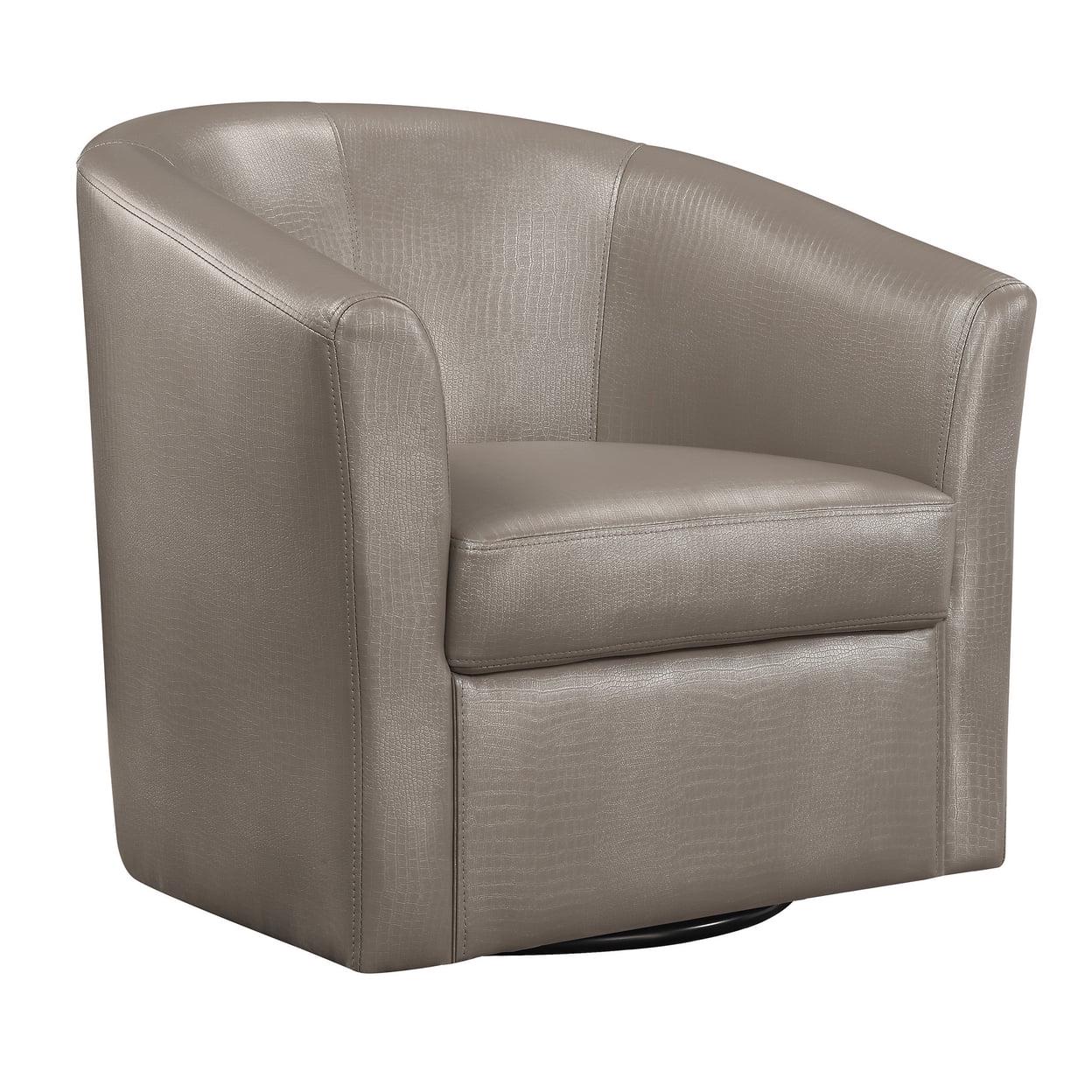 Turner Upholstery Sloped Arm Accent Swivel Chair Champagne - Image 2