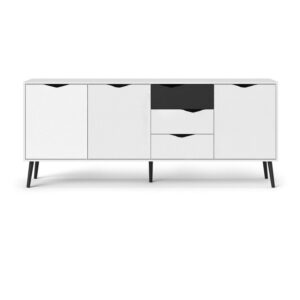 Tvilum Diana 77" Sideboard in White and Black