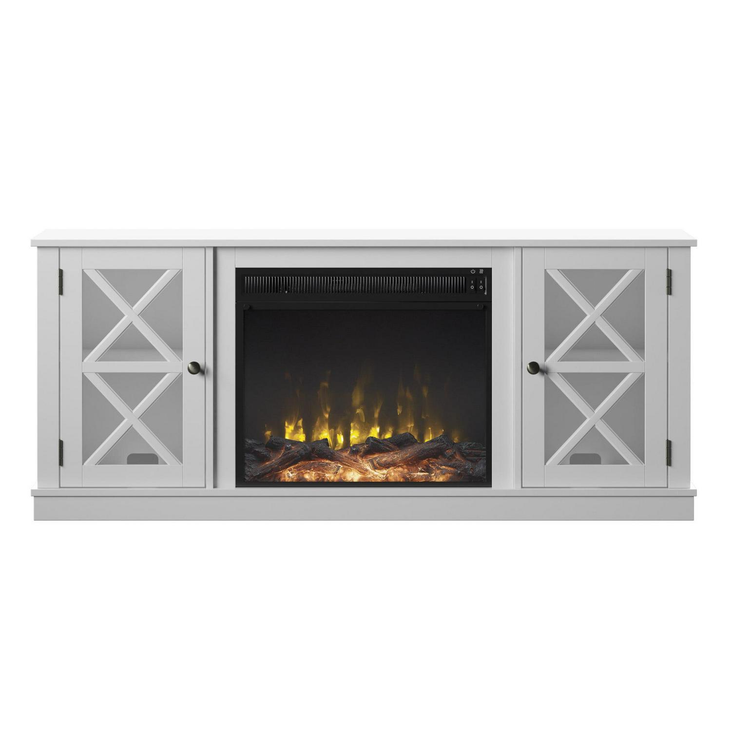 Twin Star Home Farmhouse ClassicFlame Fireplace TV Stand for TVs up to 65", White - Image 5