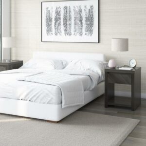 Twin Star Home Modern 1-Drawer Night Stand with USB Charging