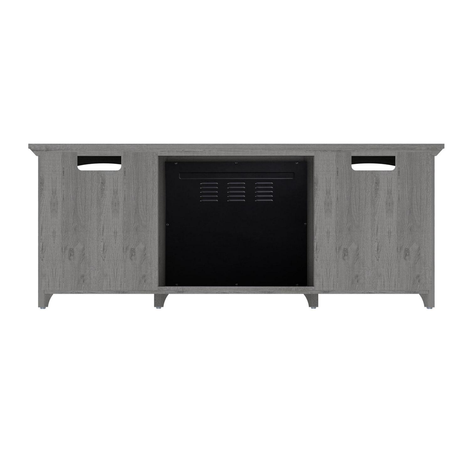 Twin Star Home TV Stand for TVs up to 60 inches with ClassicFlame Electric Fireplace in Gray - Image 6