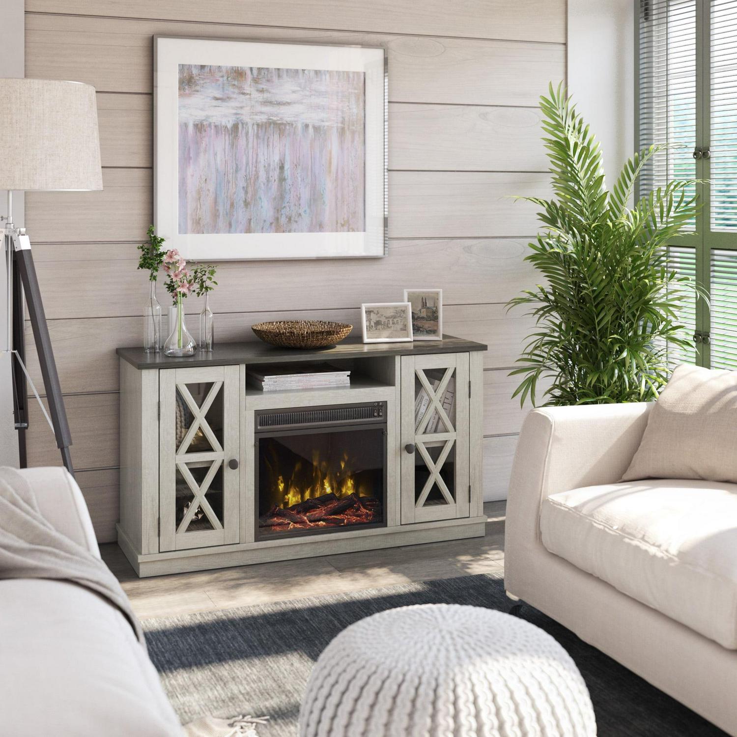 Twin Star Stanton Ridge Electric Fireplace TV Stand for TVs up to 55" , Fairfax Oak