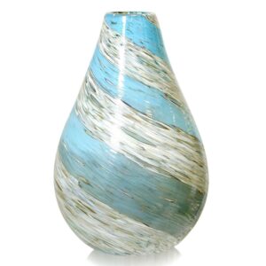 Twisted Water And Ice Glass Hand Blown Decorative Vase