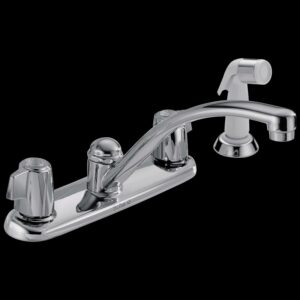 Two Handle Kitchen Faucet with Spray in Chrome 2400LF