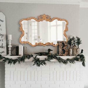 Tyler Dillon Gold Ornate Framed Decorative Wall and Accent Mirror - 38"W x 27"H