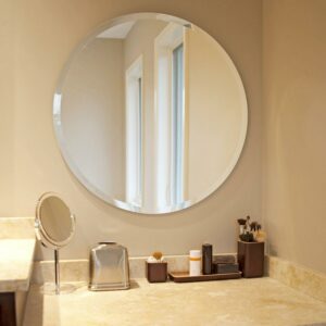 Tyler Dillon Decorative Frameless Beveled Round Accent and Wall Mirror - 28 x 28