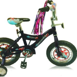 USToyOutlet 12" BMX S-Type Frame Bicycle Coaster Brake One Piece Crank Chrome Rims Black Air Tire Kid's Bike - Black