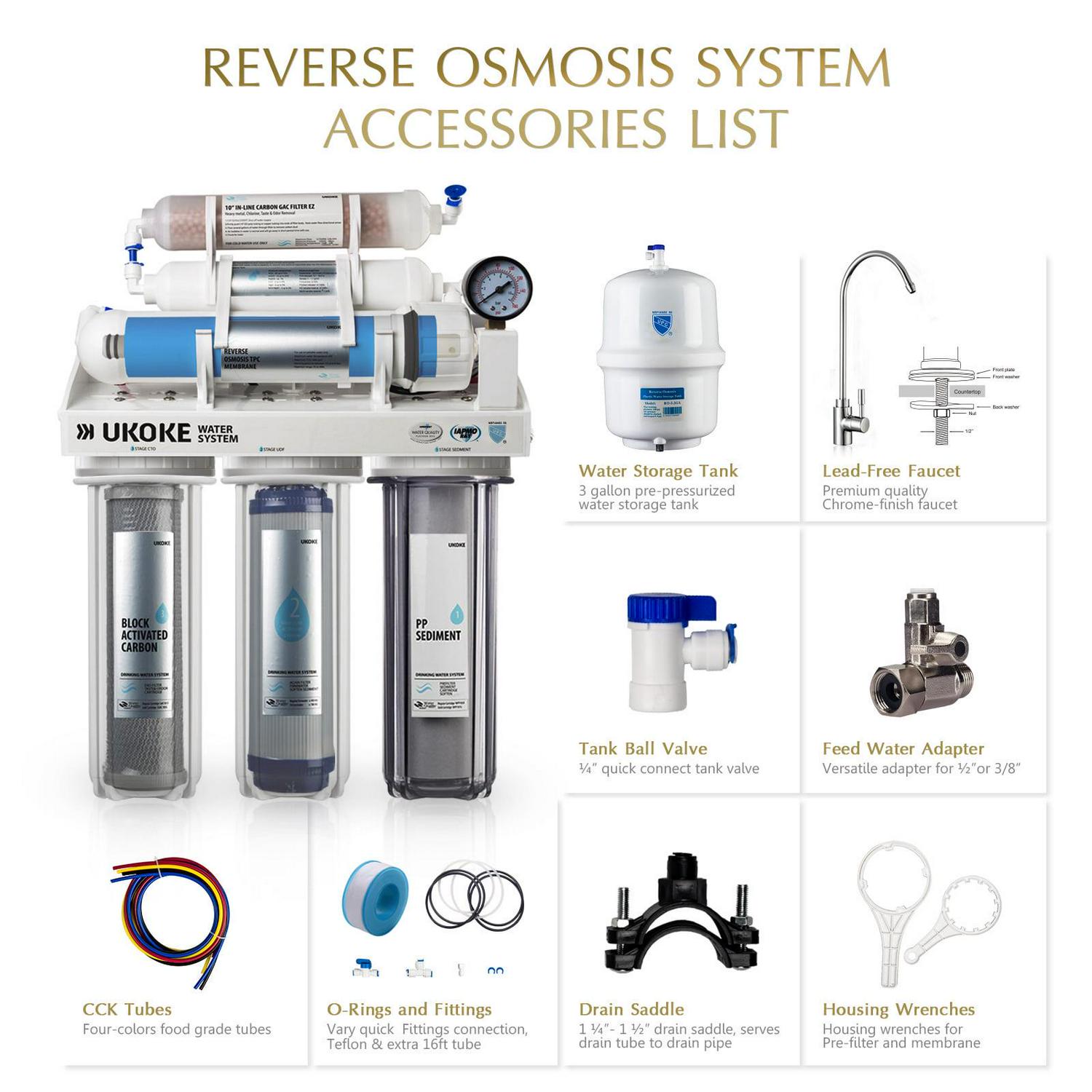 Ukoke 6 Stages Reverse Osmosis, Water Filtration System, 75 GPD - Image 3