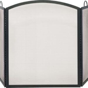 Uniflame 3 Fold Black Wrought Iron Medium Screen