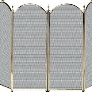 UniFlame 4 Panel Polished Brass Finish Screen
