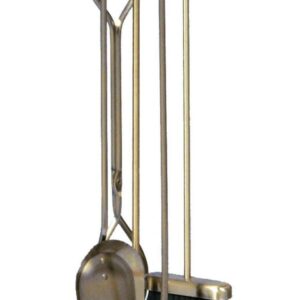 Uniflame 5 Piece Antique Brass Fireset