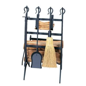 Blue Rhino W-1246 Kindling Rack Fireplace Tool, Black Wrought Iron