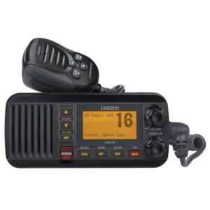 Uniden 25W 1-Channel Fixed Mount VHF Marine Radio, Black, UM435