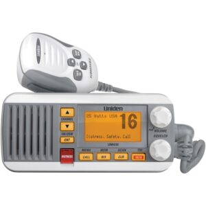 Uniden 25W Fixed Mount VHF Marine Radio with DSC, White, UM435