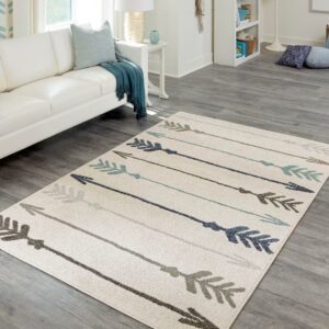 Unique Loom Autumn Collection Area Rug - Arrow (5' 3" x 8' Rectangle Ivory/Gray)