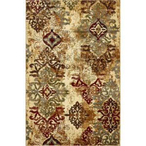 Unique Loom Barista Collection Area Rug - Congencis (5' 1" x 8' Rectangle Beige/Blue)