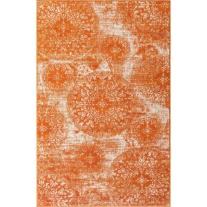 Unique Loom Sofia Collection Area Rug - Grand (5' 3" x 8' Rectangle Orange/Ivory)