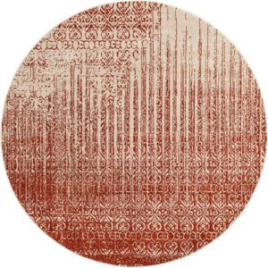 Unique Loom Del Mar Collection Area Rug - Jennifer (7' 10" Round Red/Beige)