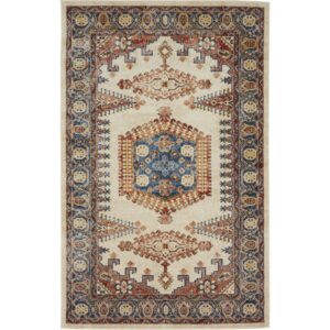 Unique Loom Utopia Collection Area Rug - Larissa (5' 1" x 8' Rectangle Cream/Blue)