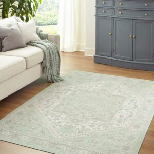 Unique Loom Whitney Collection Area Rug - Milano (5' 3" x 8' Rectangle Mint/Ivory)