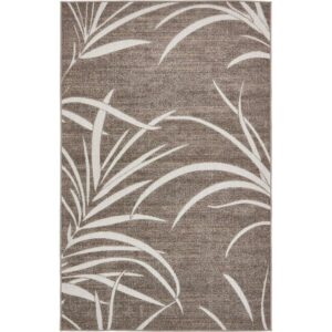 Unique Loom Outdoor Botanical Collection Area Rug - Orlando (5' x 8' Rectangle Brown/Beige)