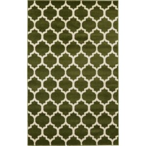 Unique Loom Trellis Collection Area Rug - Philadelphia (5' 1" x 8' Rectangle Dark Green/Beige)