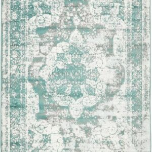 Unique Loom Sofia Collection Area Rug - Salle Garnier (5' 1" x 8' Rectangle Turquoise/Blue)