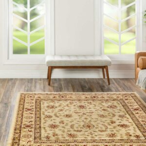 Unique Loom Voyage Collection Area Rug - St. Louis (10' Square Cream/Brown)