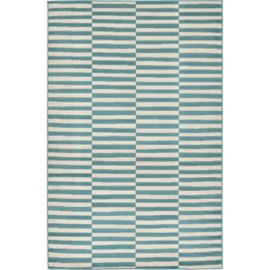 Unique Loom Williamsburg Collection Area Rug - Striped (5' 3" x 8' Rectangle Turquoise/Ivory)
