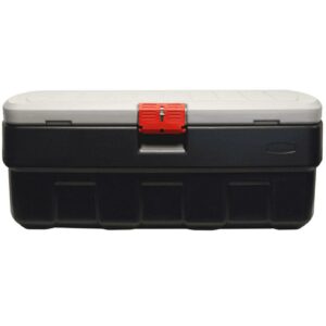 Rubbermaid 48 Gallon Black Action Packer Lockable Storage Box Tote, Single