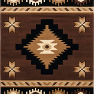 United Weavers Drachma Volos Southwestern Geometric Runner Rug, Brown, 2'7" x 7'4"