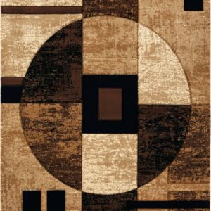 United Weavers Drachma Attica Modern Abstract Runner Rug, Brown, 2'7" x 7'4"