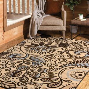 United Weavers Plaza Gina Area Rug, Paisley Pattern, Blue, 7'10" X 10'6"