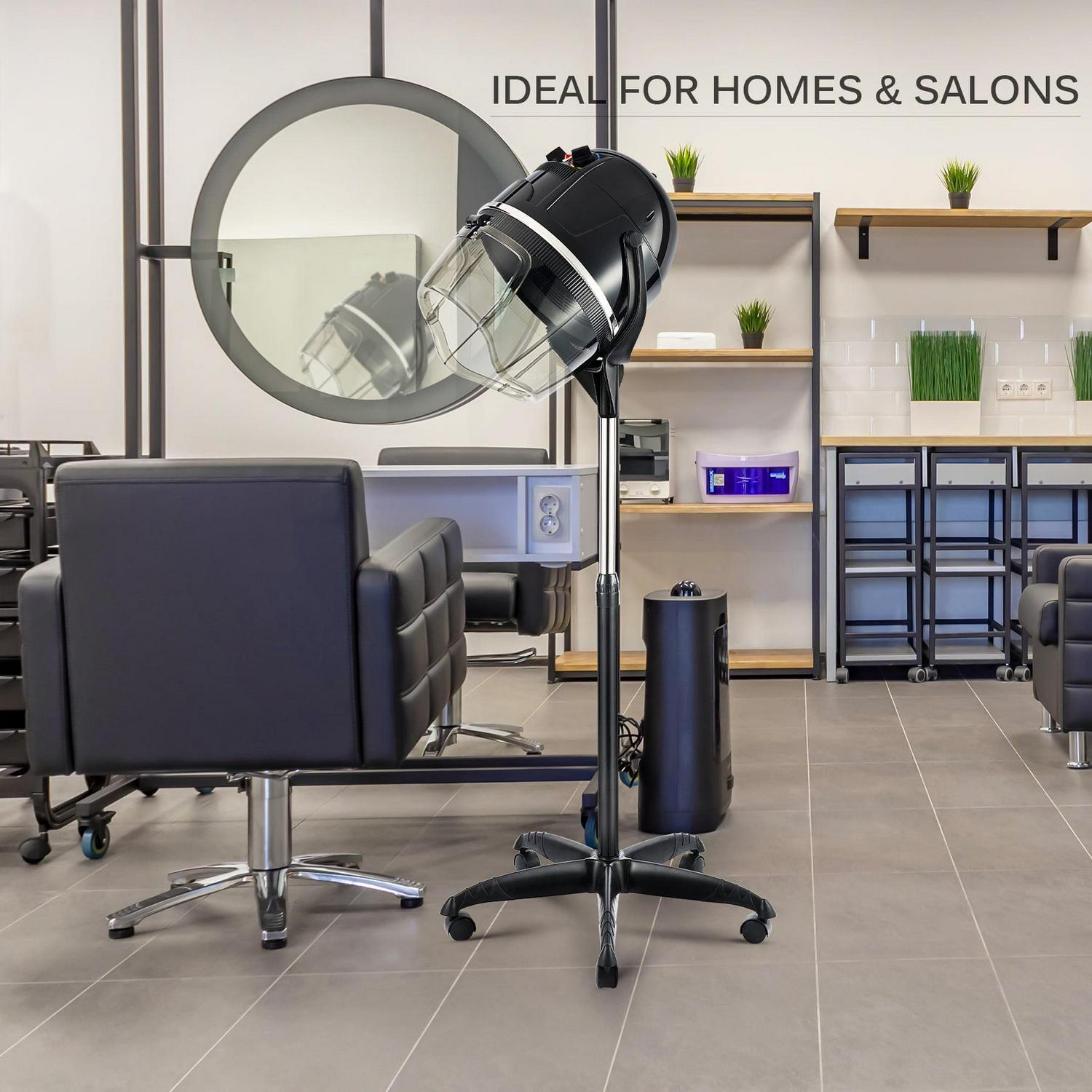 Upgraded CO-Z Professional Salon Beauty Stand Up Hood Hair Dryer, 1300 Watts, Black - Image 2