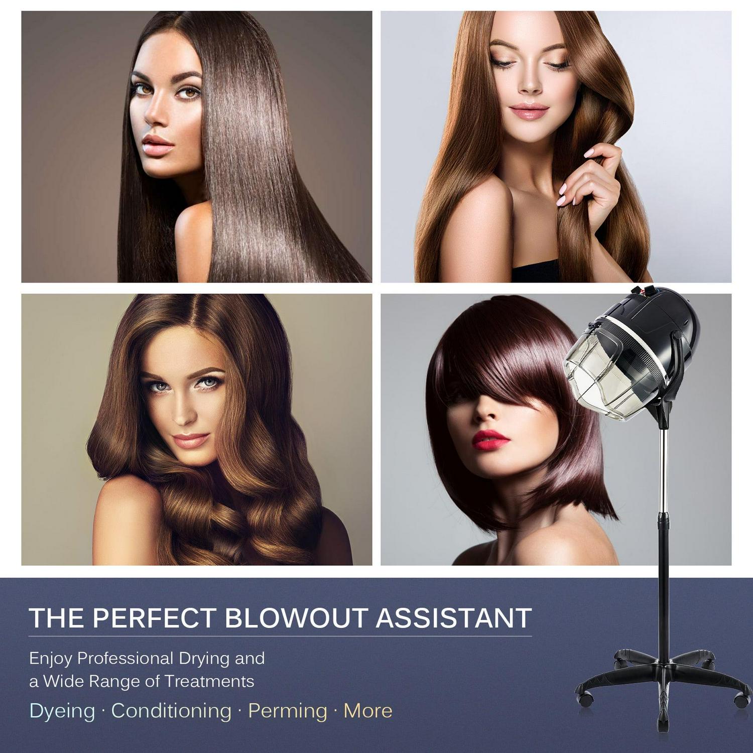 Upgraded CO-Z Professional Salon Beauty Stand Up Hood Hair Dryer, 1300 Watts, Black - Image 7