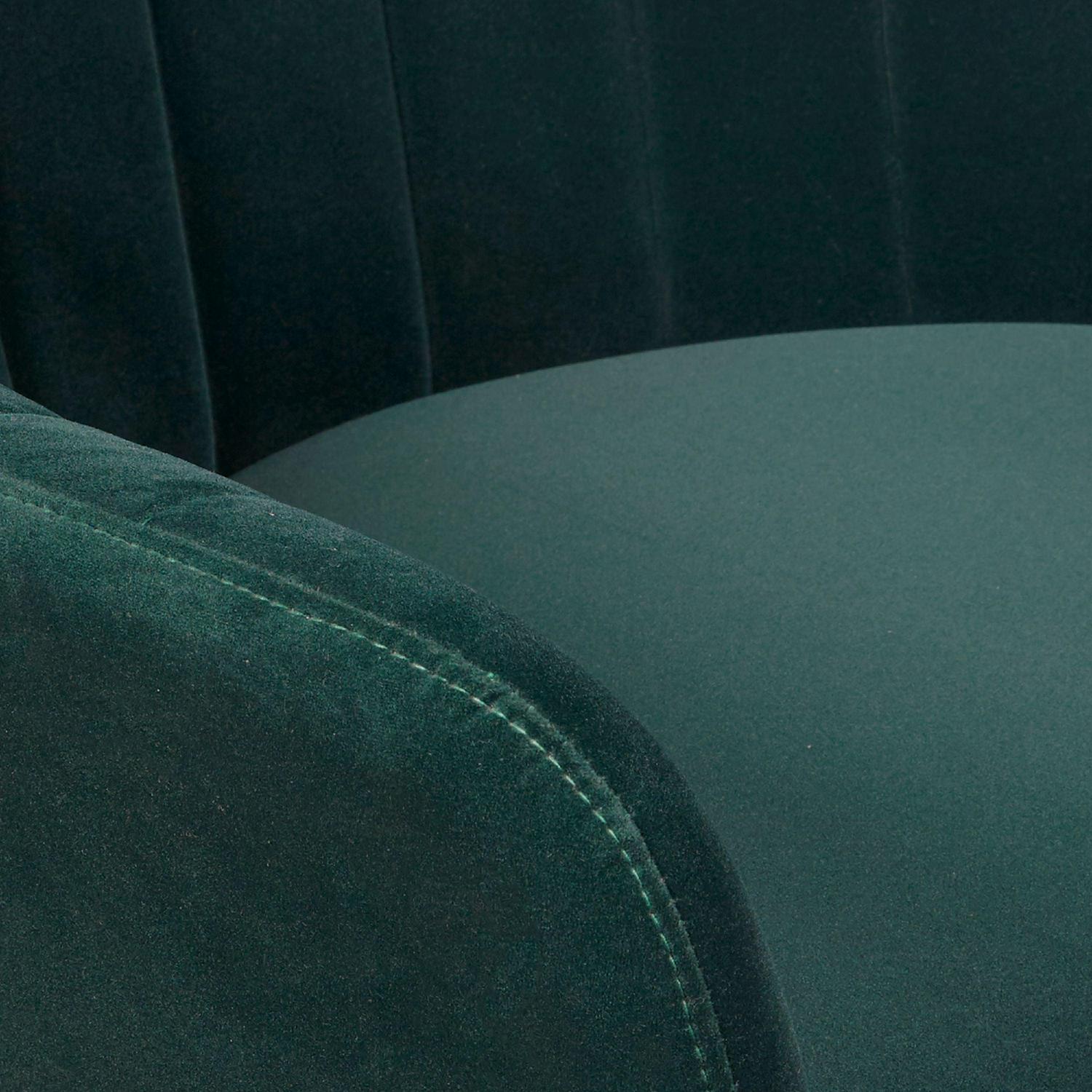 Upholstered Channel Tufted Office Chair in Emerald Green Velvet - Image 5