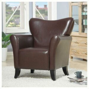 Upholstered Flared Arm Accent Chair Brown