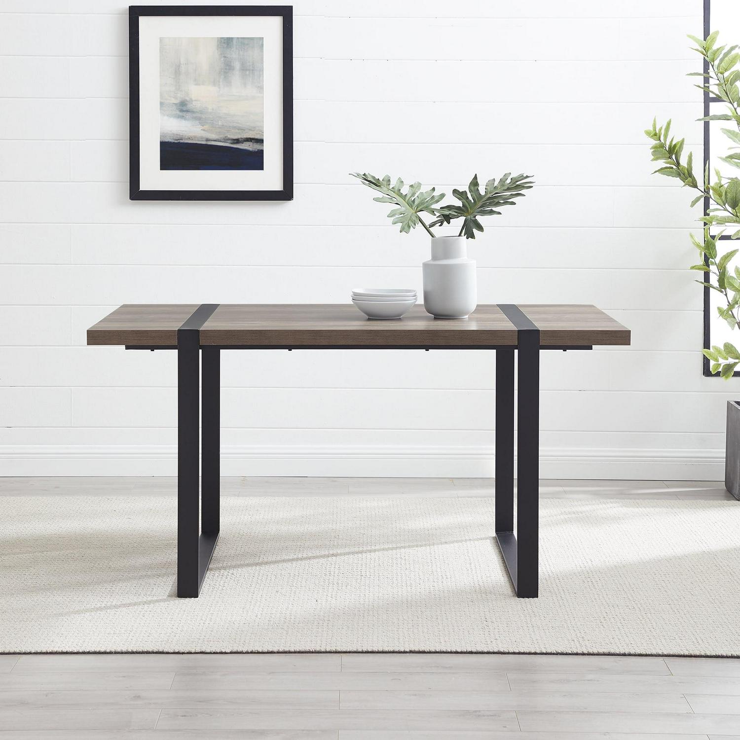 Urban Industrial Dining Table, Grey Wash
