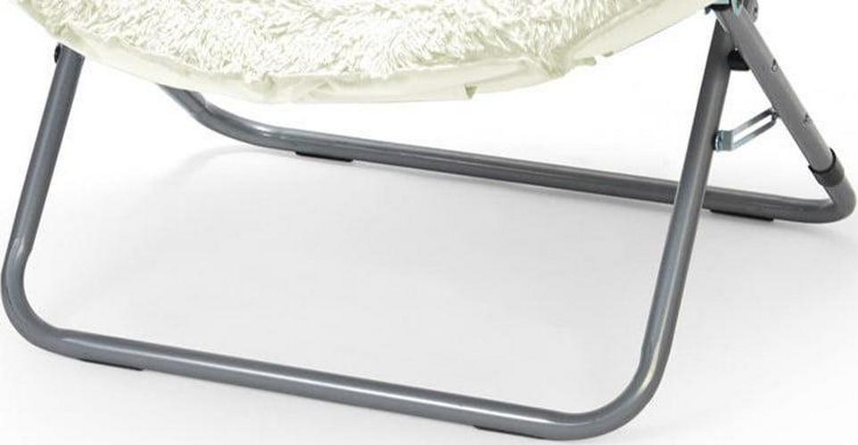 Urban Shop Mongolian Faux Fur Oversized Moon Chair, White - Image 5